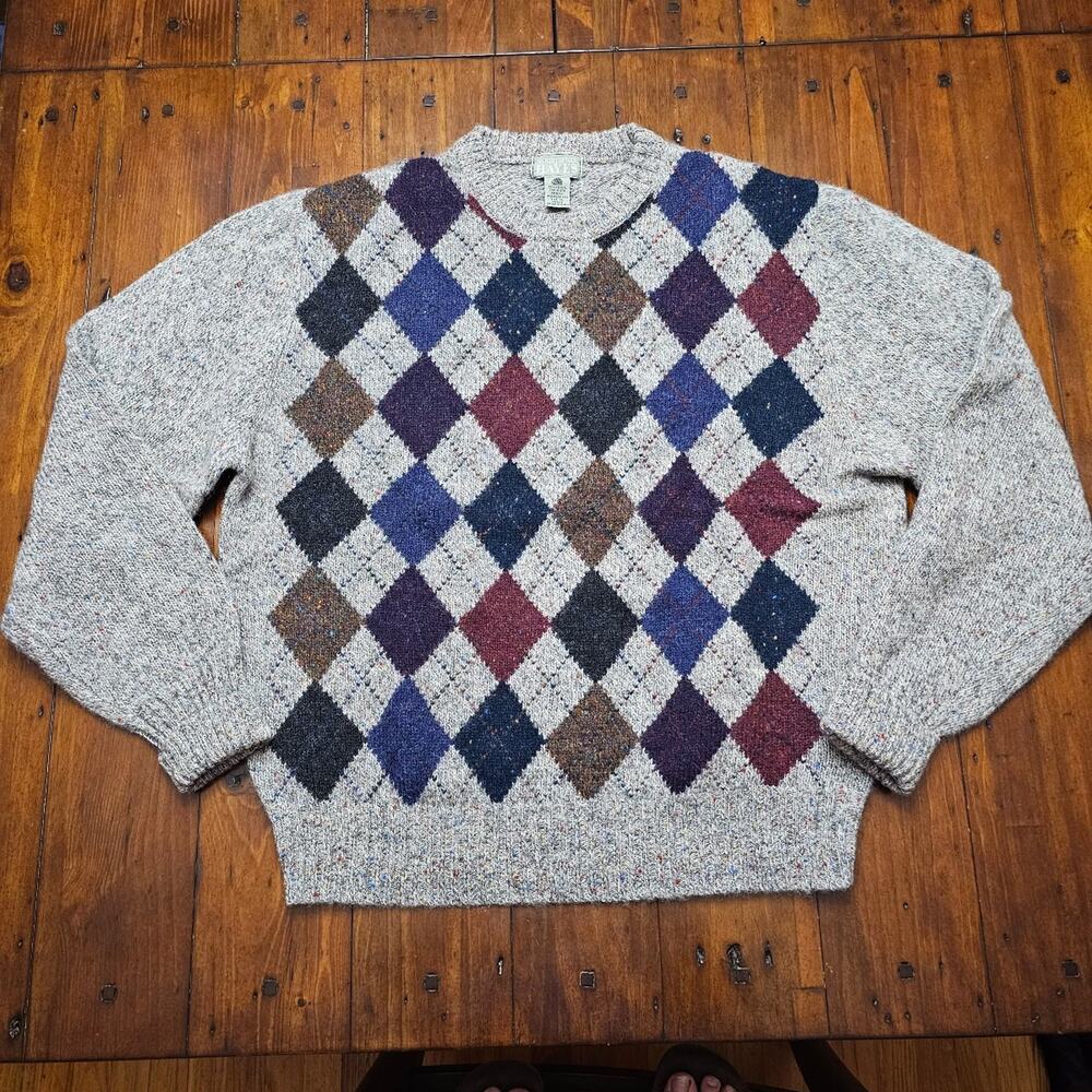 VINTAGE CHRISTOPHER HAYES‎ ARGYLE SHETLAND WOOL SWEATER